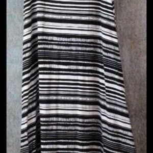 NWT Chicos Women's Black Maxi Striped Skirt SZ-3